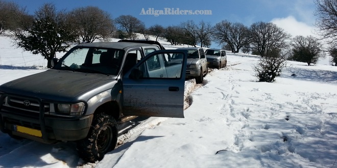 Adyghe villages on a snowy off-road trip
